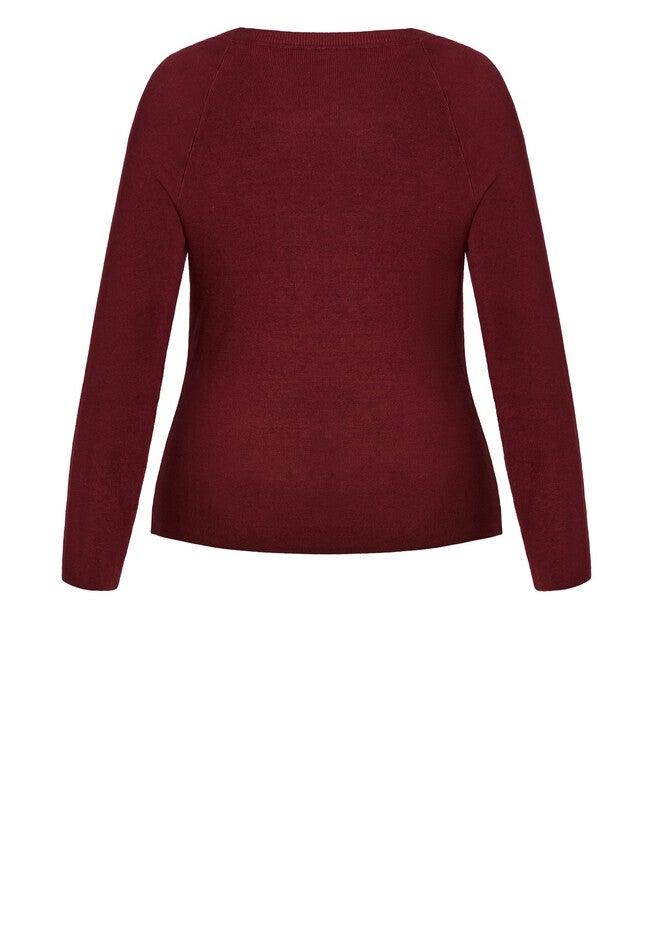 Criss Cross Sweater - beet red, RED, alternate image number 4