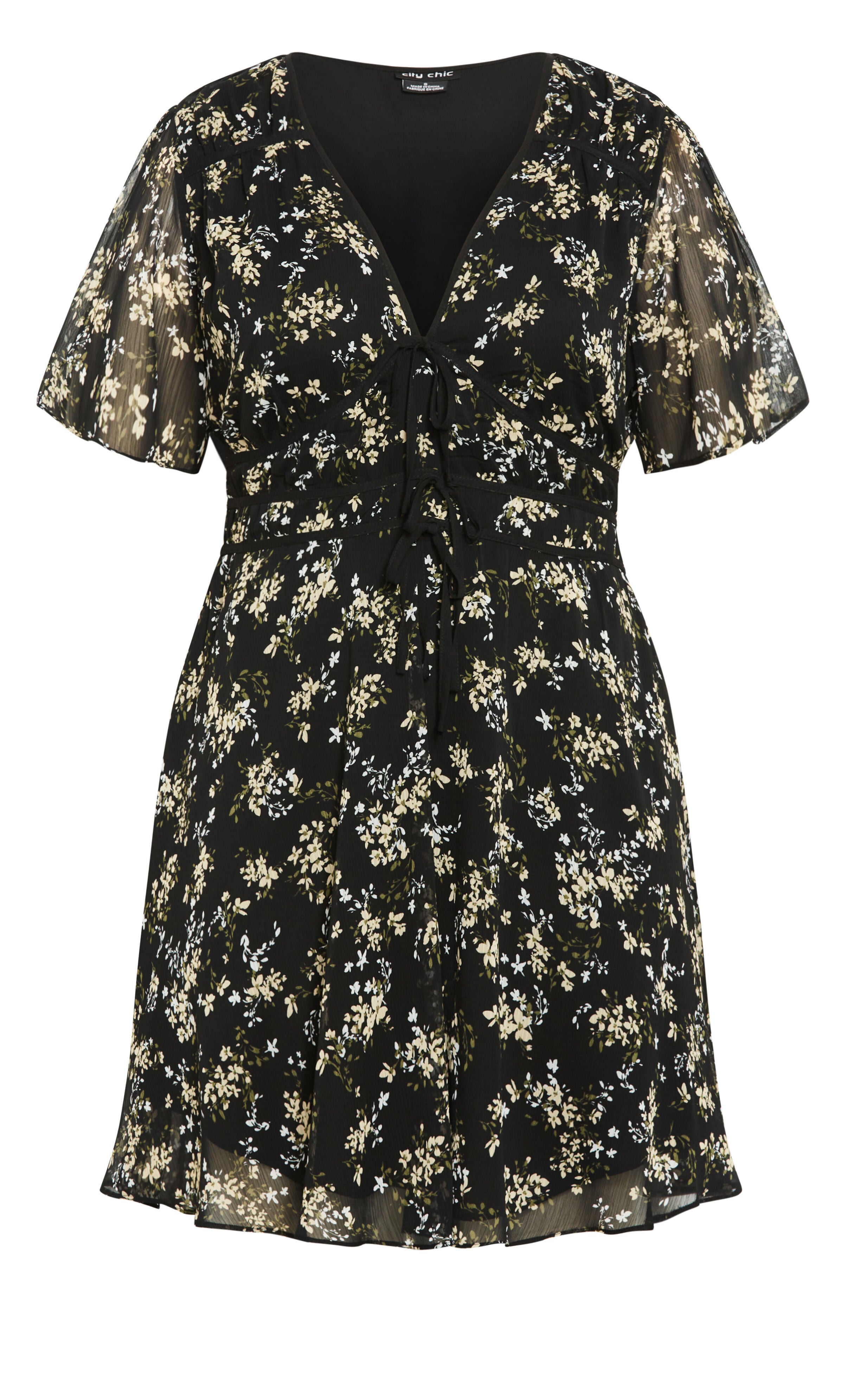Cara Print Dress - black, BLACK, alternate image number 3
