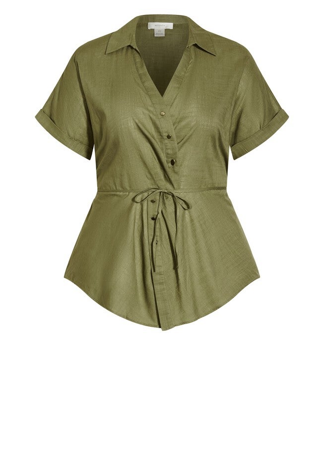 Twisted Detail Shirt - khaki, BROWN, alternate image number null