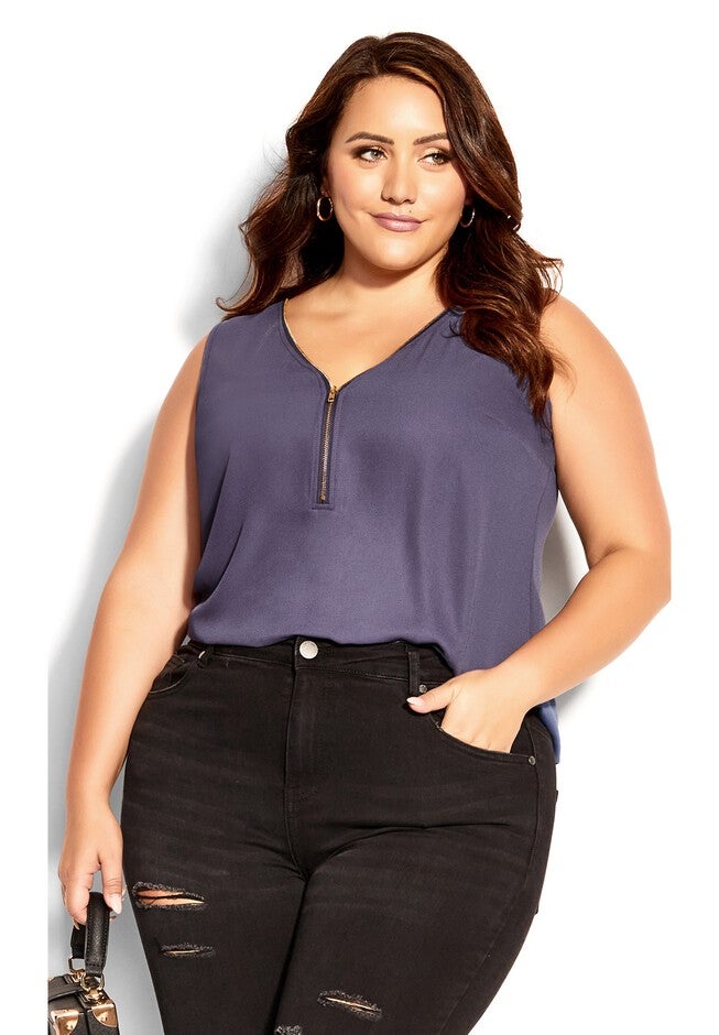 Sexy Zip Top - dusty lilac, GREY, hi-res image number null