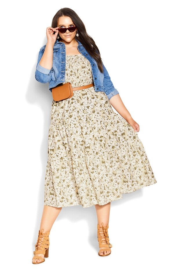 Spring Fields Midi Dress - ecru, WHITE, on-hover image number null