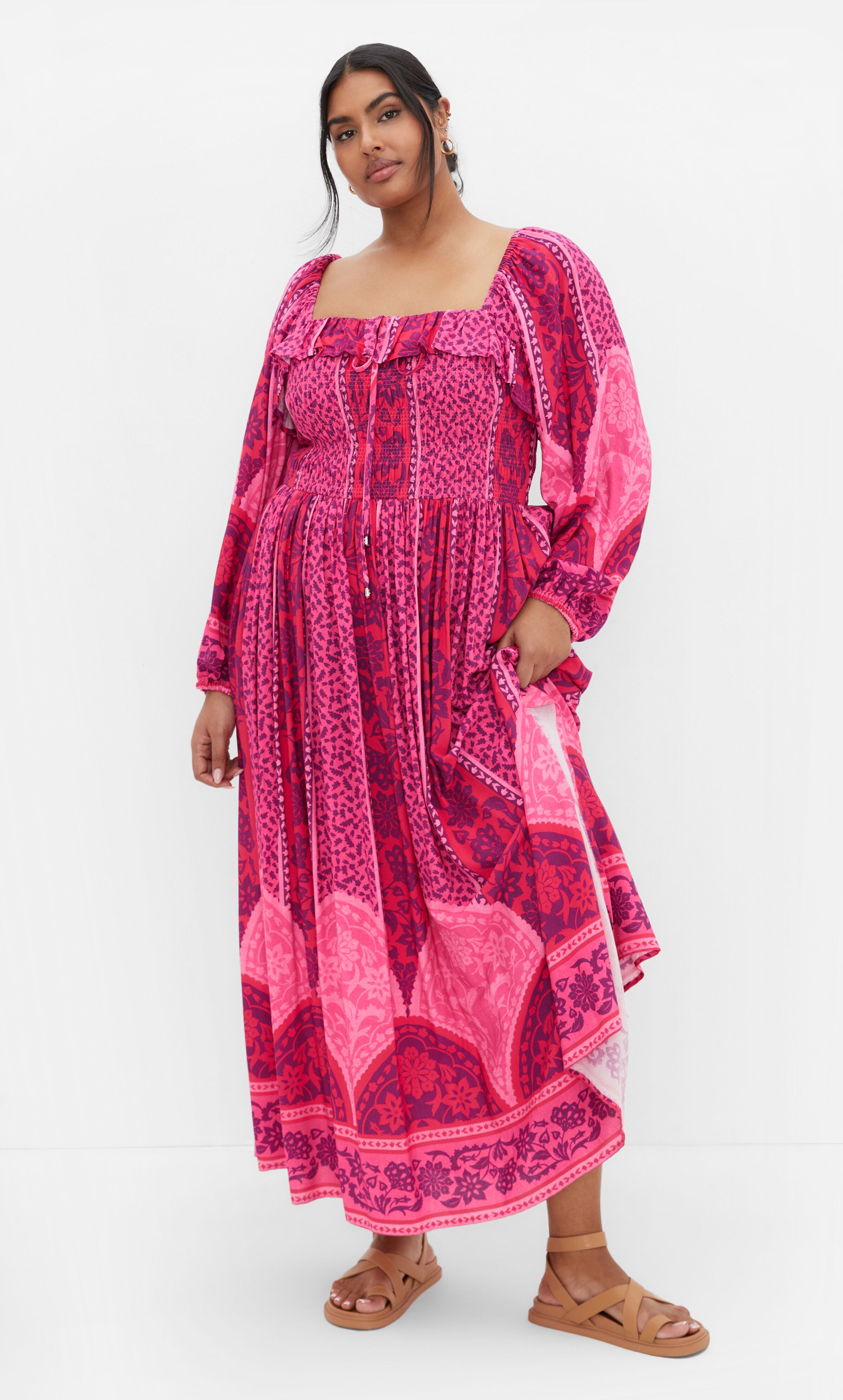 Estelle Maxi Dress - berry, PINK, hi-res image number 0