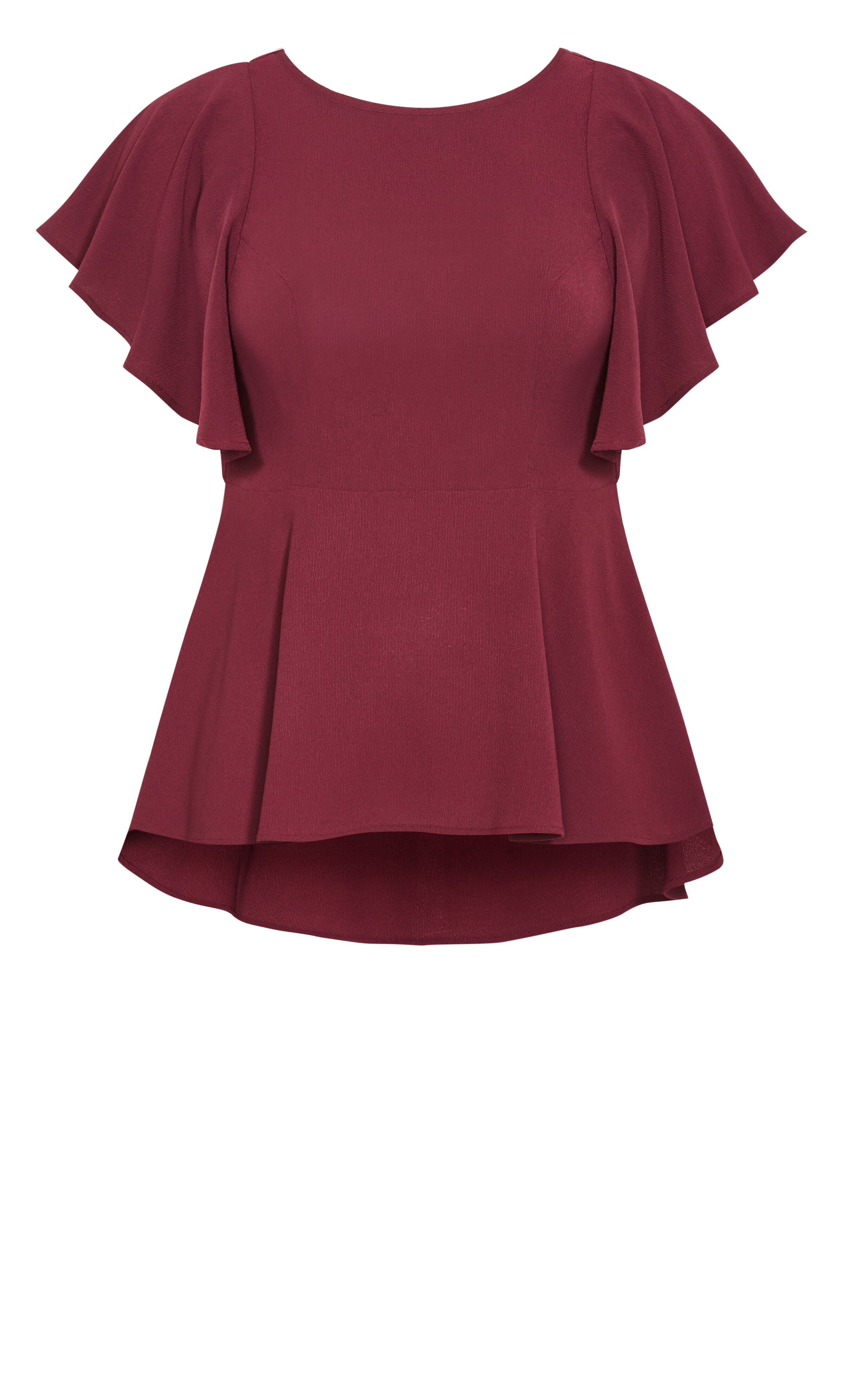 Romantic Mood Peplum Top, RED, alternate image number 3