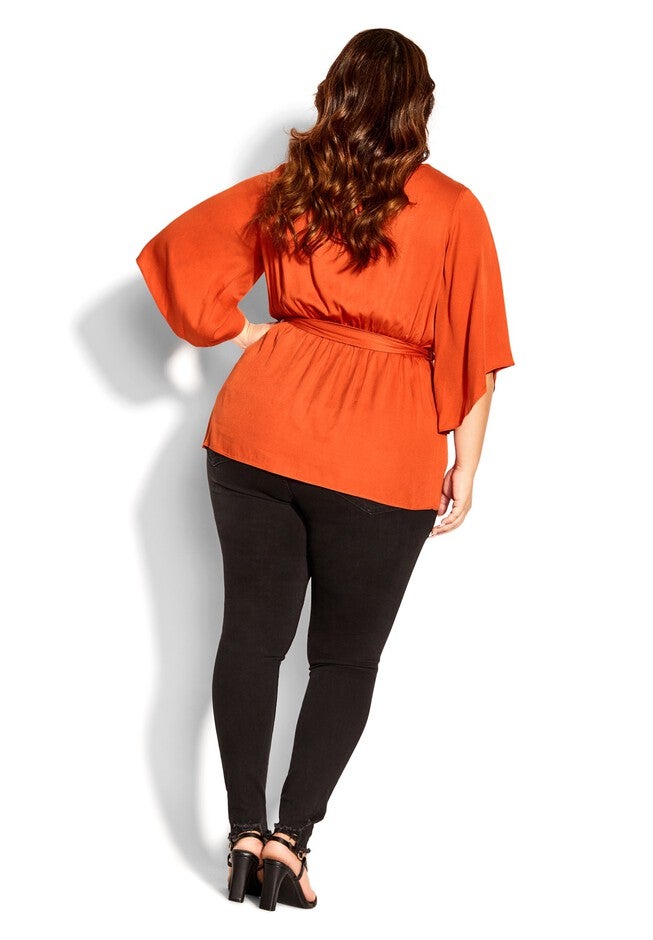 Opulent Wrap Top - amber, ORANGE, alternate image number null