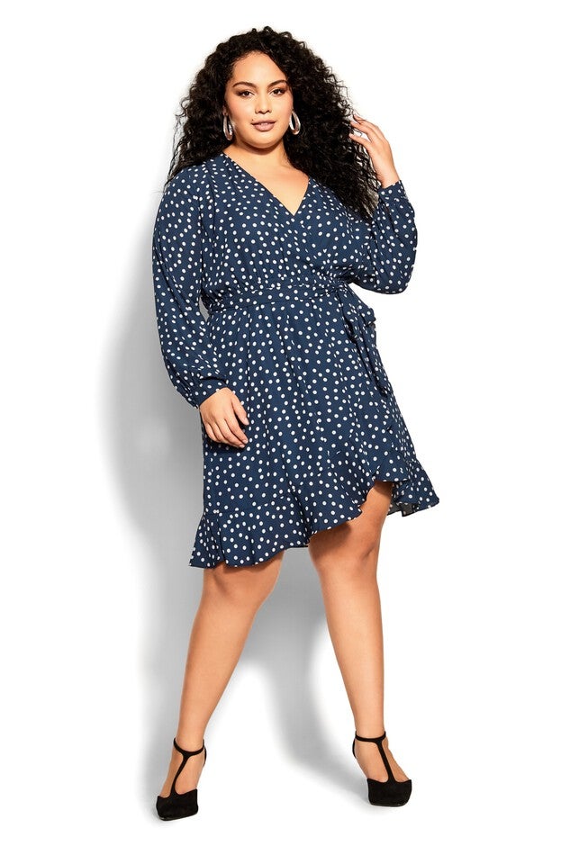 Amber Spot Dress - navy, BLUE, hi-res image number 0