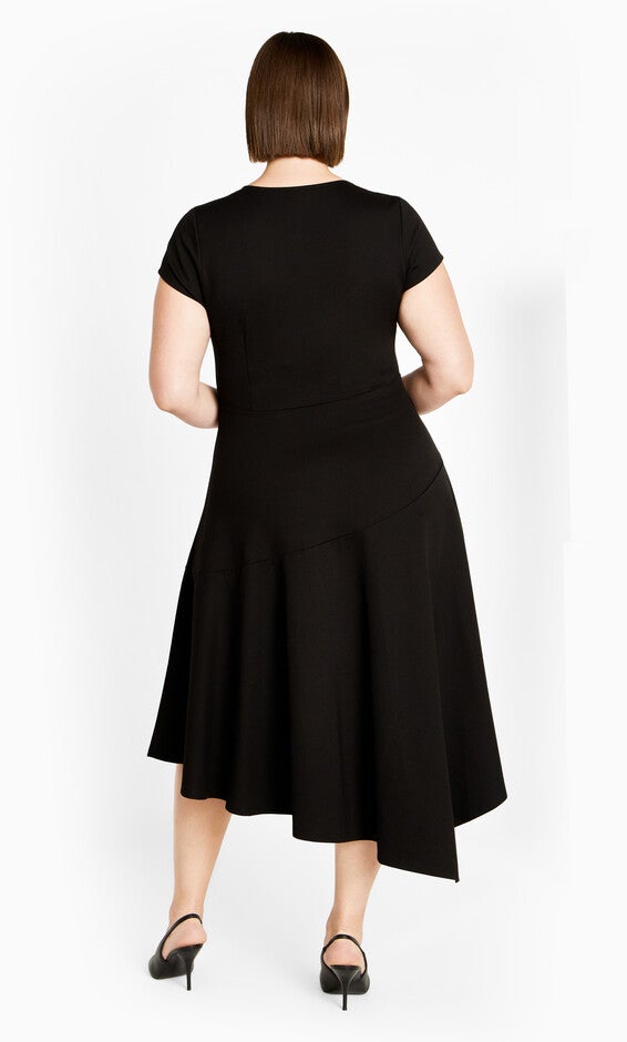 Ponte Flare Dress - black, BLACK, alternate image number null