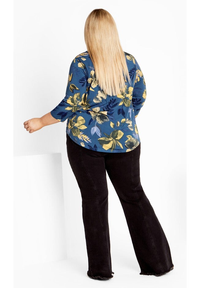 Top Fiona Zip Print, MIDNIGHT BLOOM, alternate image number null