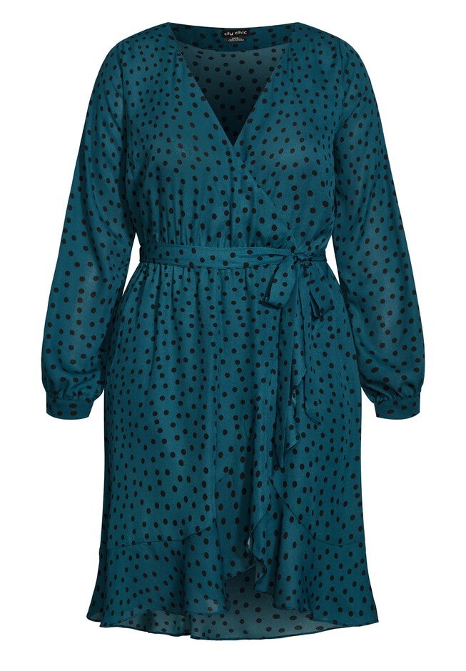 Amber Spot Dress - teal, GREEN, alternate image number 2