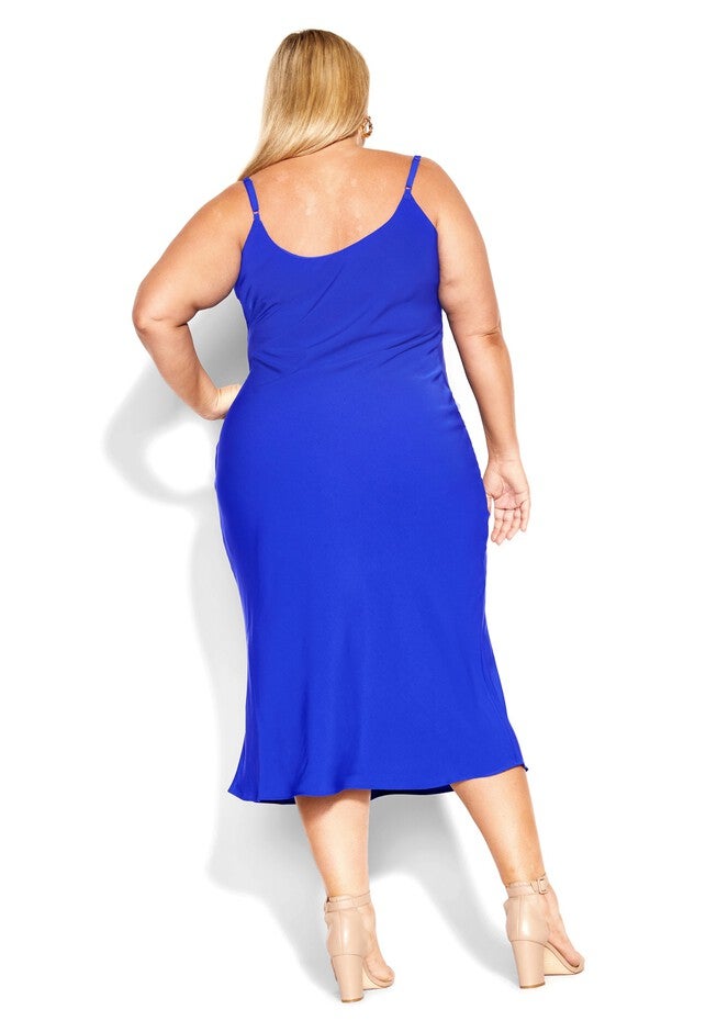 Shimmer Slip Dress - cobalt, BLUE, alternate image number 2
