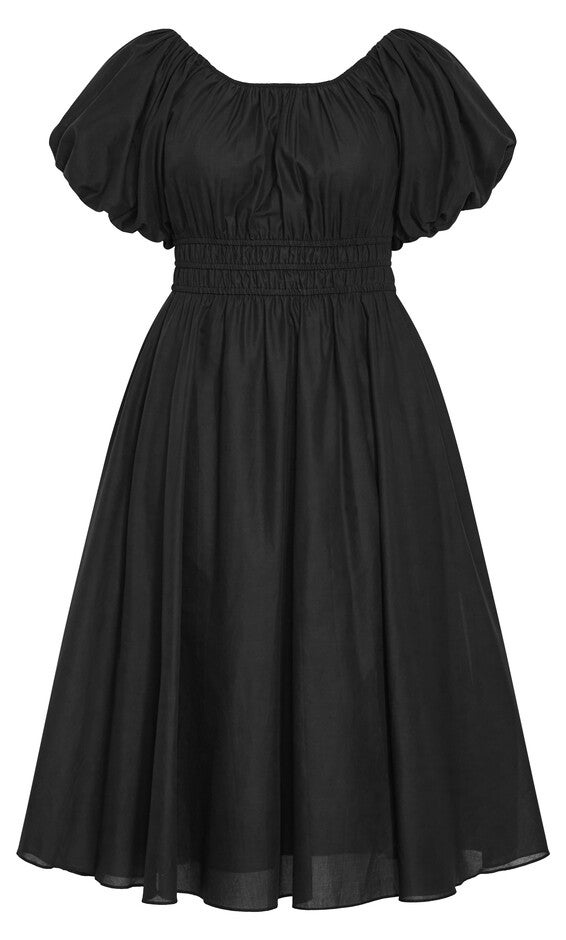Lillian Midi Dress - black, BLACK, alternate image number null