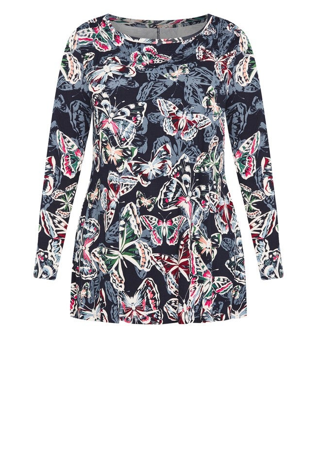 Casey Smock Print Tunic, NAVY FLUTTER, alternate image number 5