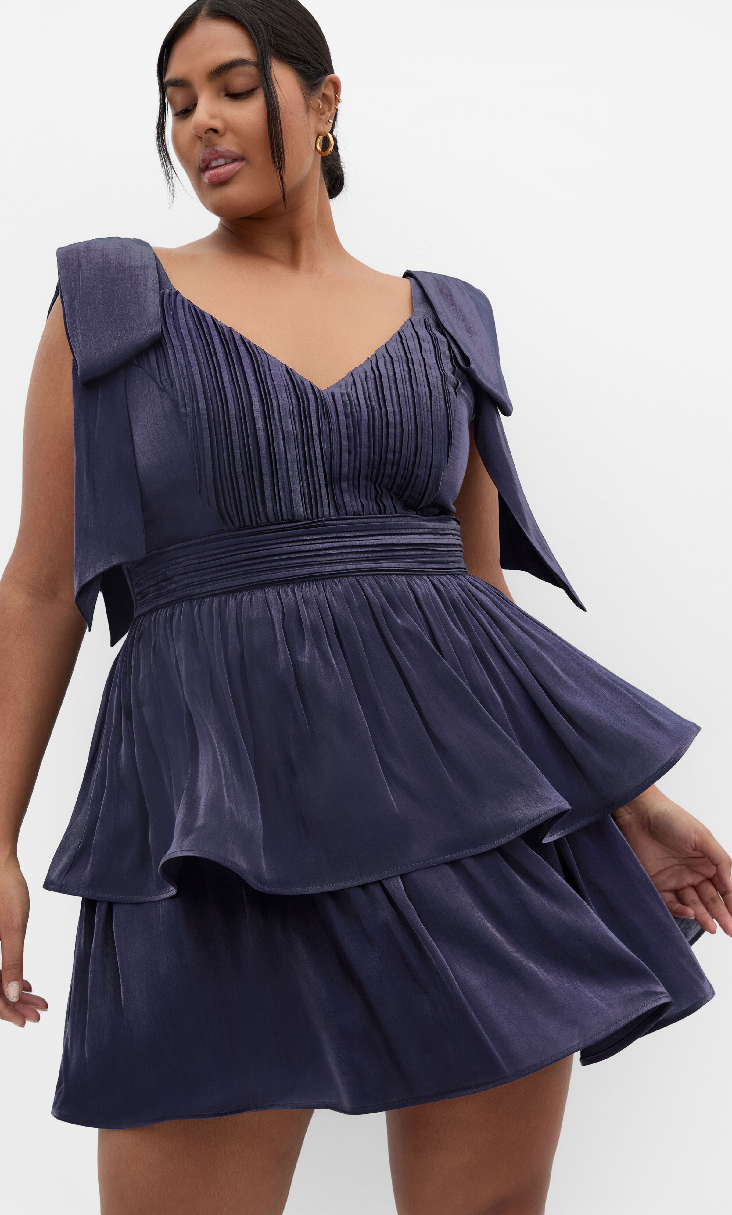 Betty Ruffle Mini Dress - navy, BLUE, alternate image number 2