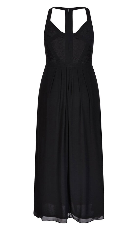 Panelled Bodice Maxi Dress - black, BLACK, alternate image number null