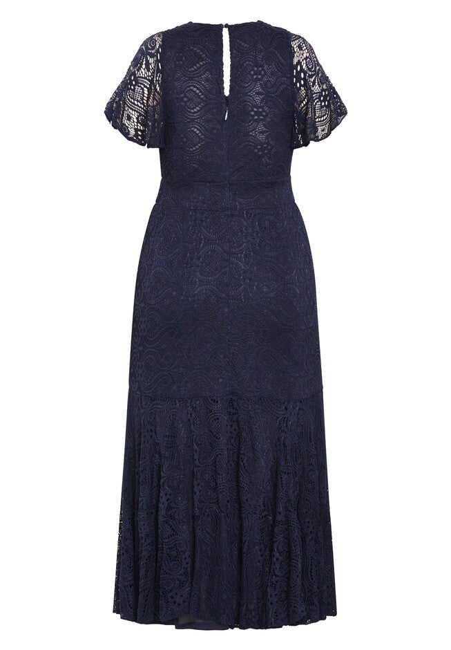 Lace Christa Dress - navy, NAVY, alternate image number null