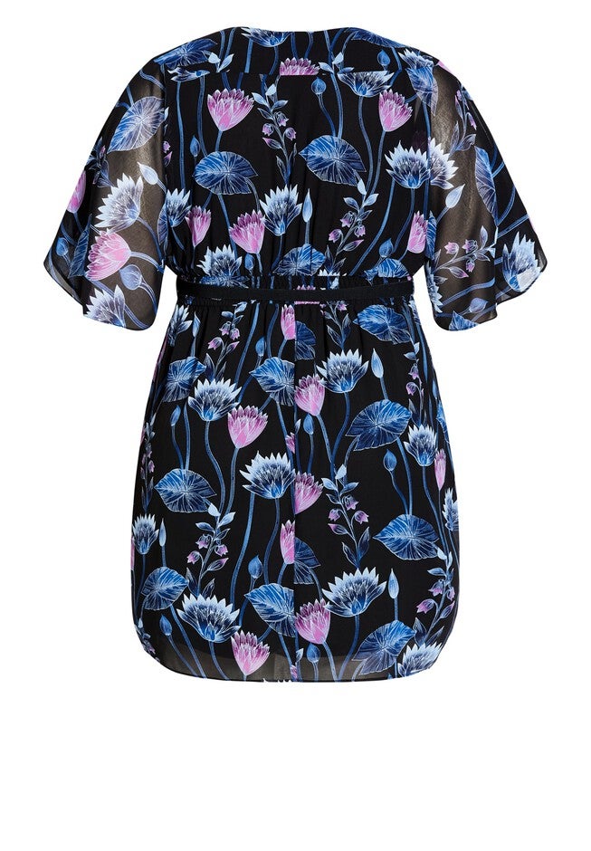 Wrap Vine Dress - black, BLACK, alternate image number null