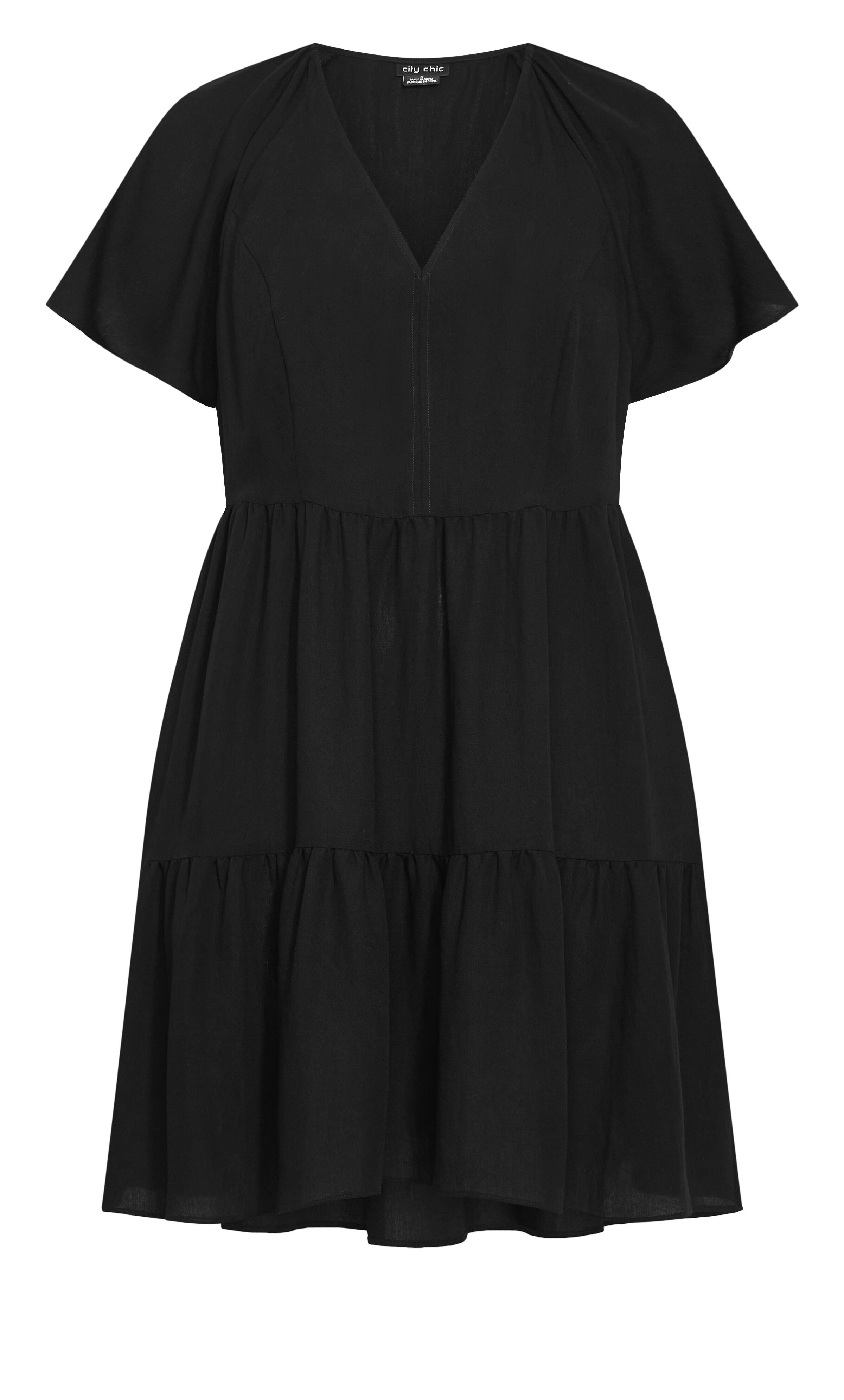 Frill Mini Dress - black, BLACK, alternate image number 4