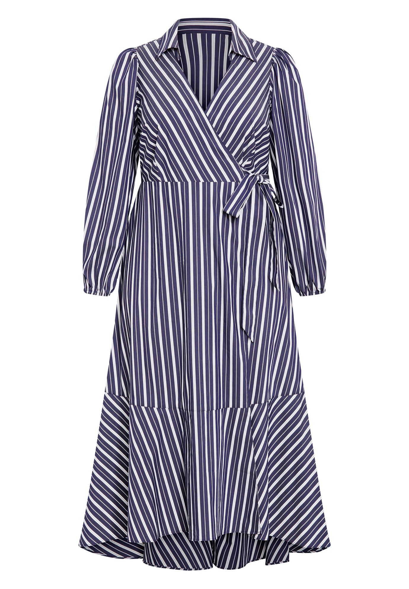 Sue Wrap Dress, NAVY WHITE, alternate image number 2