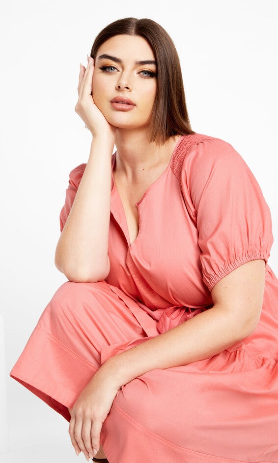 Cassie Plain Dress - rose, PINK, alternate image number null