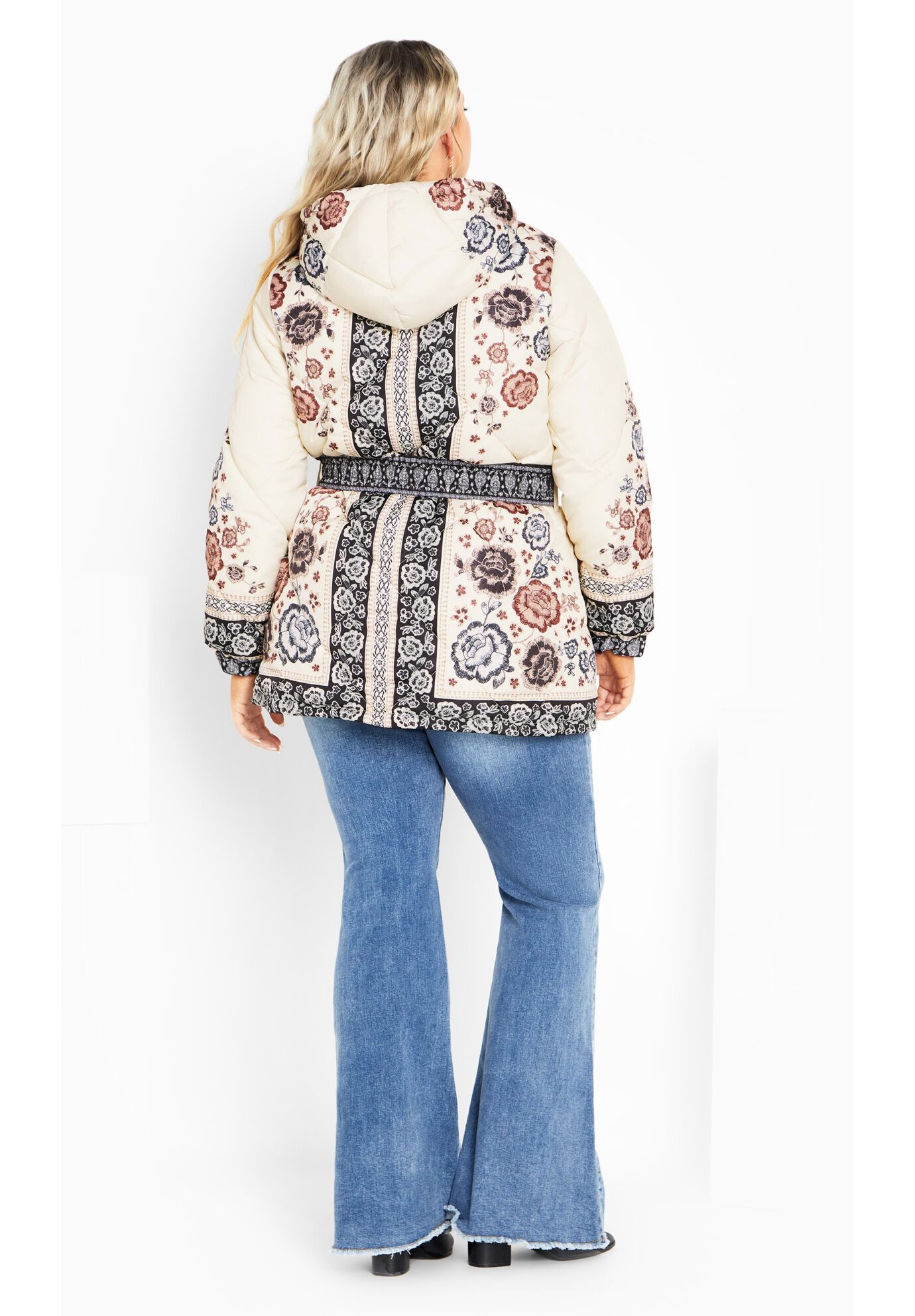 Flora Puffer Jacket, VANILLA FLORA, alternate image number 2