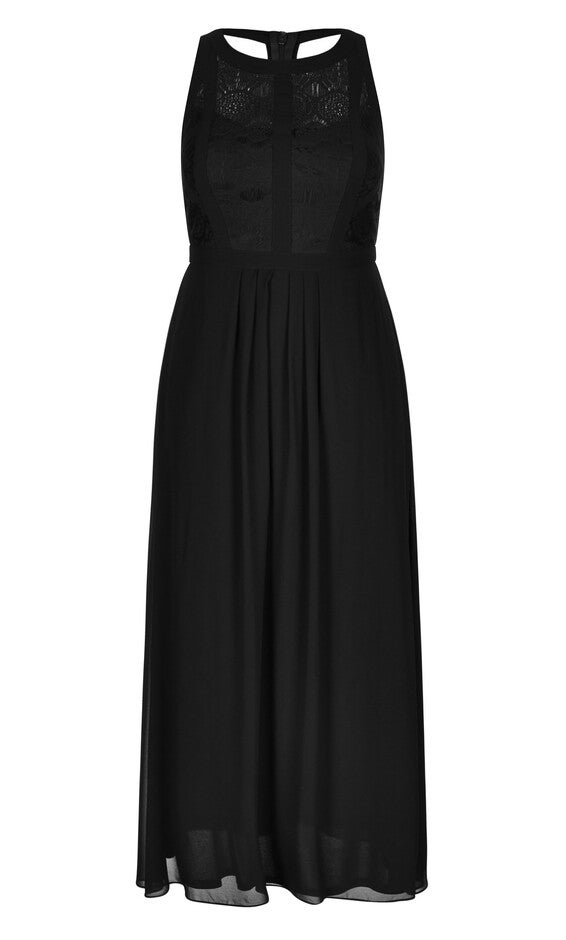 Panelled Bodice Maxi Dress - black, BLACK, alternate image number null