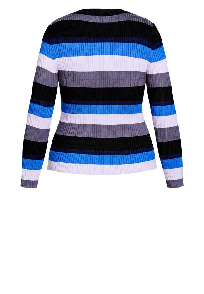 70s Stripe Sweater - blue, BLUE, alternate image number null