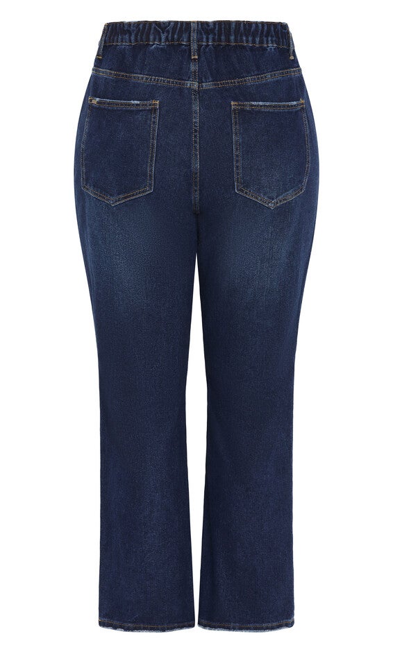 Harley Adelyn Crop Jean - dark denim, BLUE, alternate image number 4