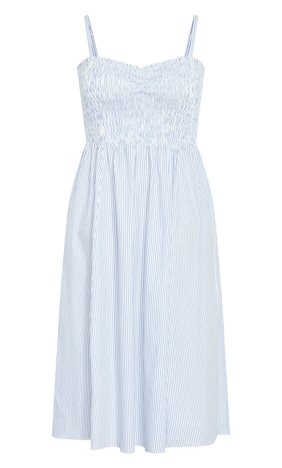 Vacation Maxi Dress - blue stripe, BLUE, alternate image number null