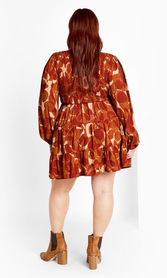 Jemma Mini Print Dress - amber multi, AMBER, alternate image number null