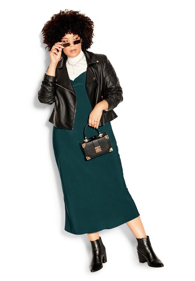 Shimmer Slip Dress - jade, GREEN, alternate image number 6