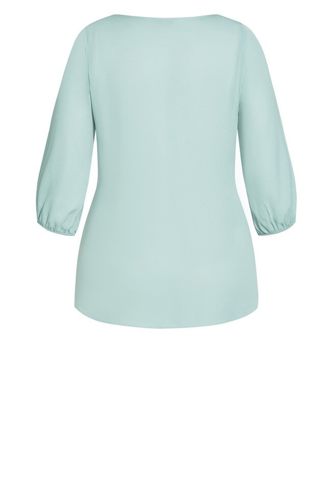 Sexy Fling Elbow Sleeve Top - seafoam, GREEN, alternate image number 4
