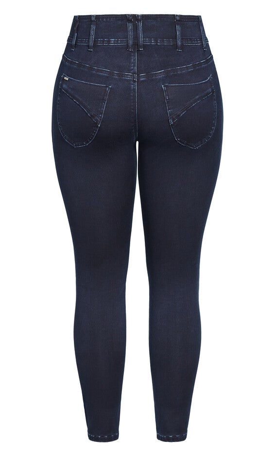 Harley Short Skinny Jean - dark denim, BLUE, alternate image number null