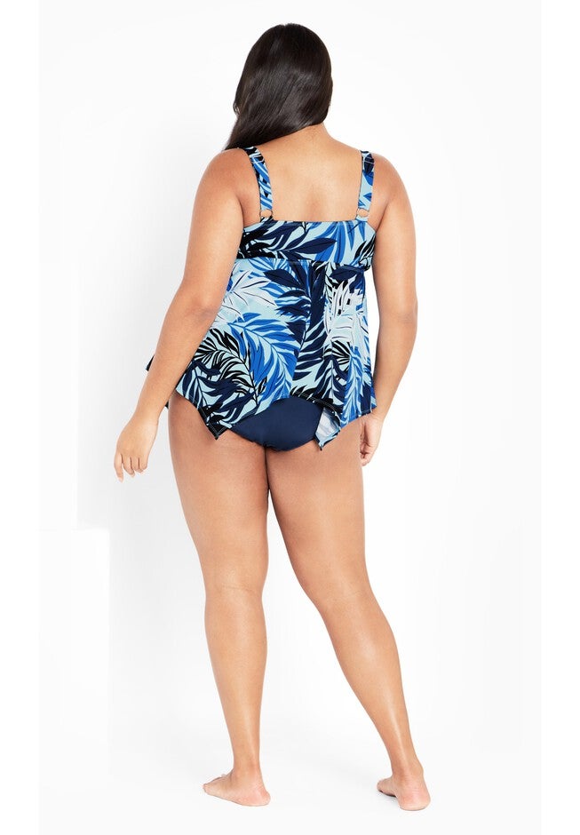 Sharkbite Print Tankini Top, BLUE LAGOON, on-hover image number null