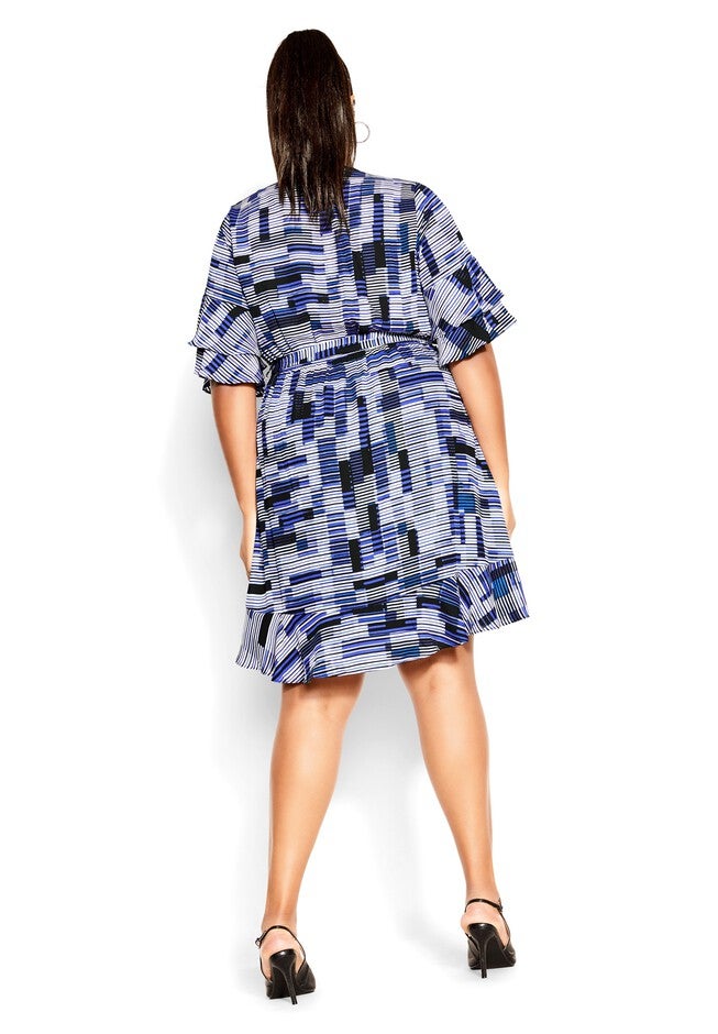 Isabella Print Dress - blue, GREY, alternate image number null