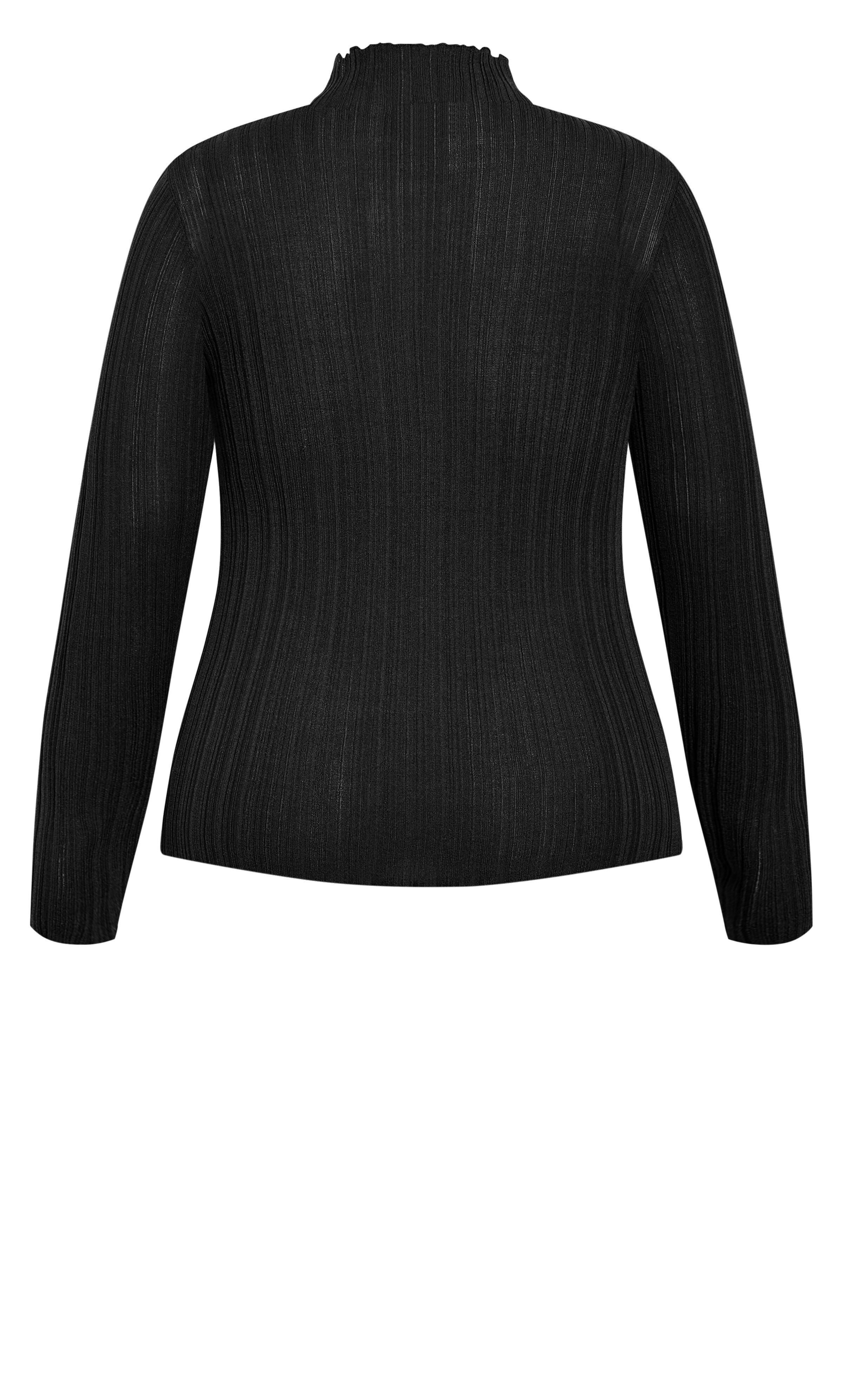 Crinkle Knit Sweater - black, BLACK, alternate image number 5
