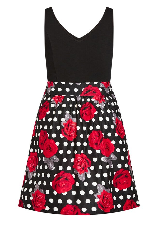 Spotted Rose Dress - rose, BLACK, alternate image number 2