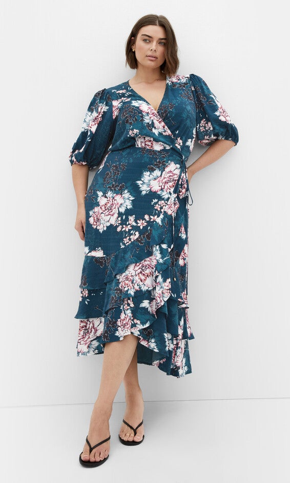 Bea Floral Dress - jade, GREEN, hi-res image number null