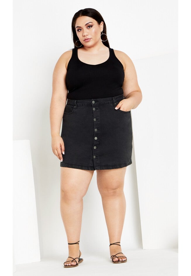 Island Denim Skirt - black, BLACK, alternate image number 2