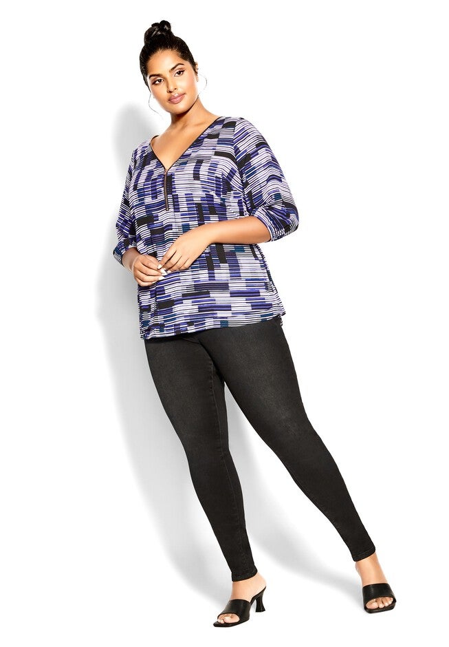 Sexy Fling Print Top - white, PURPLE, alternate image number 5