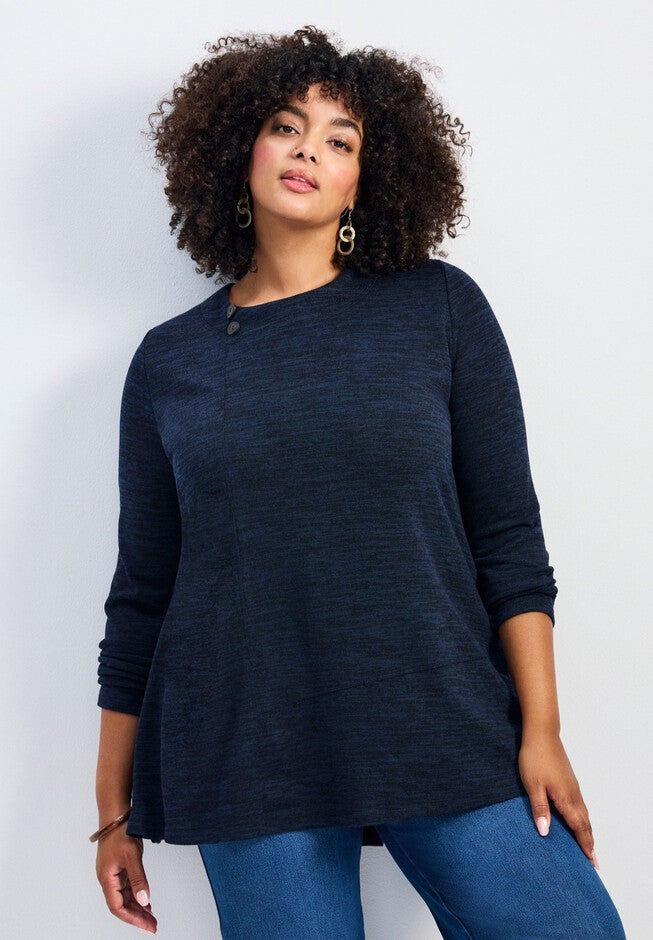 Ruby Buttons Rappee Ruby Button Detail Hacci Top | Avenue