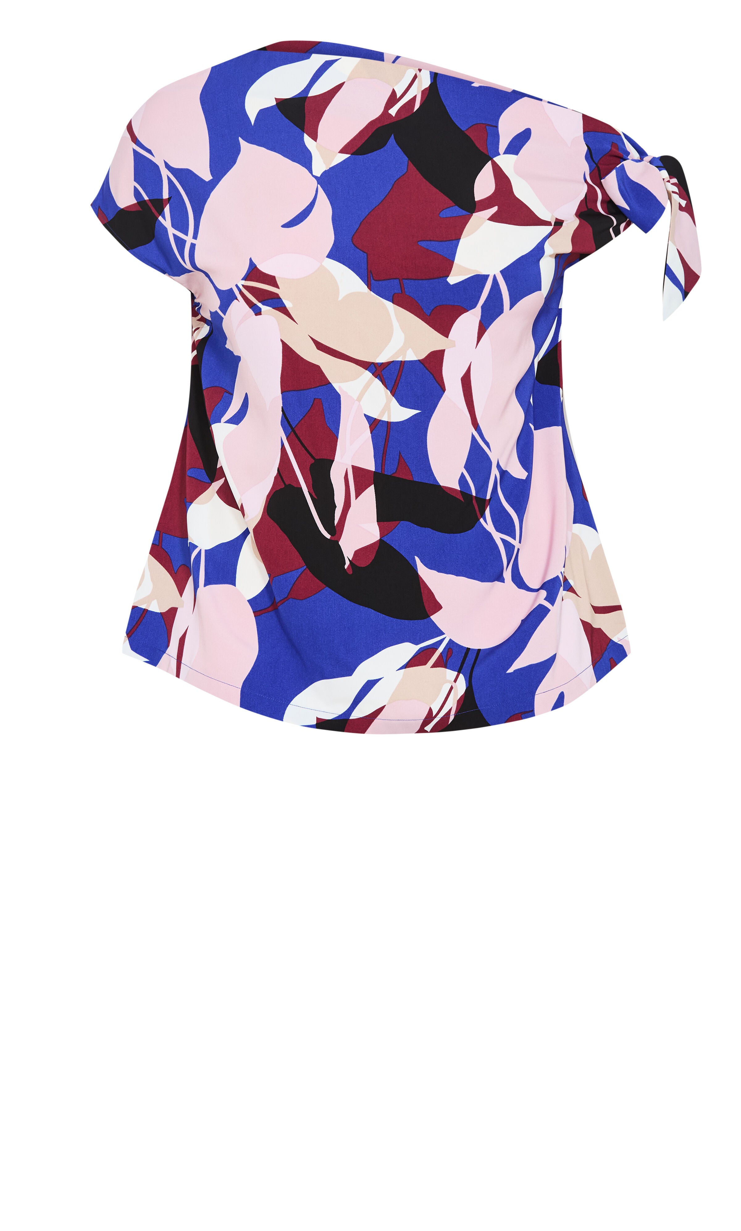 Wild Fern Print Off Shoulder Top, BLUE, alternate image number 5