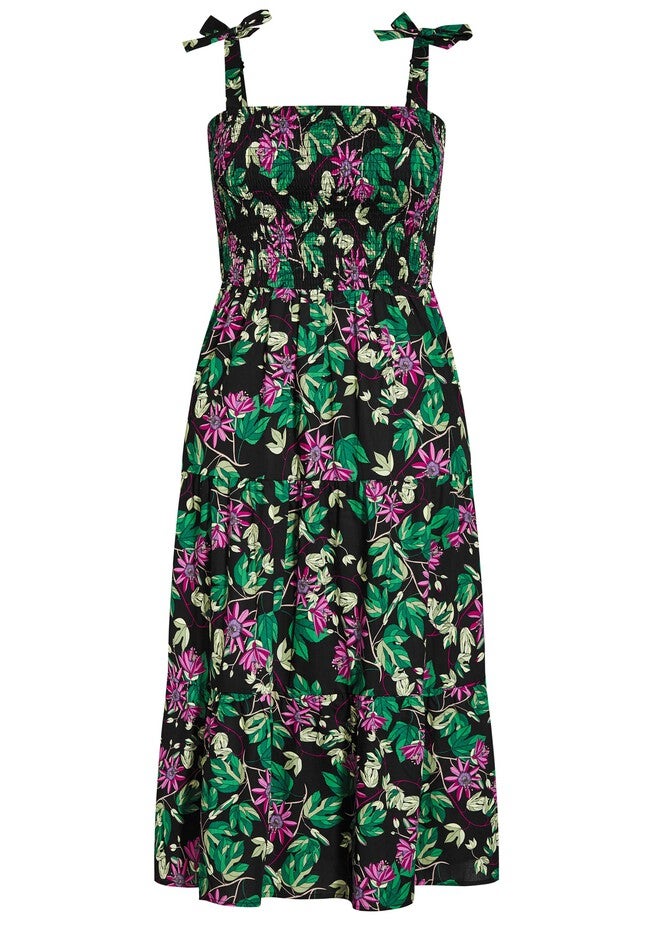 Passion Burst Maxi Dress - black floral, BLACK, alternate image number 2