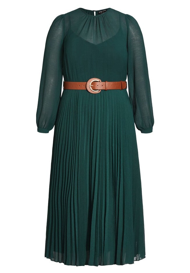 Love Pleat Dress - jade, GREEN, hi-res image number 0