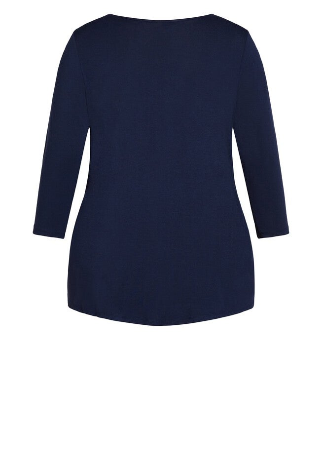 Milly Pleat Plain Top, NAVY, alternate image number null