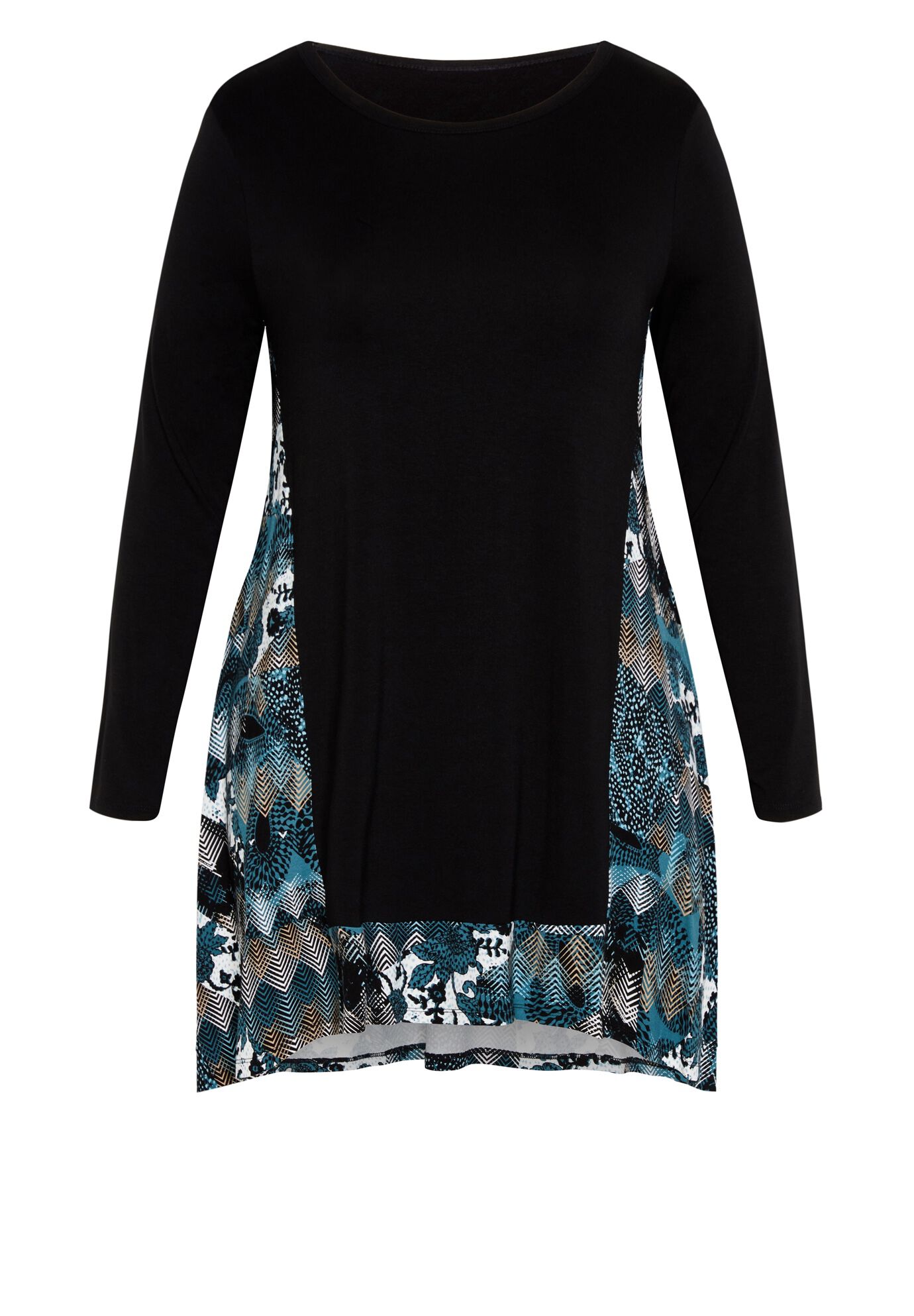 Elsa Tunic, BLACK TEAL PATCH, alternate image number 2