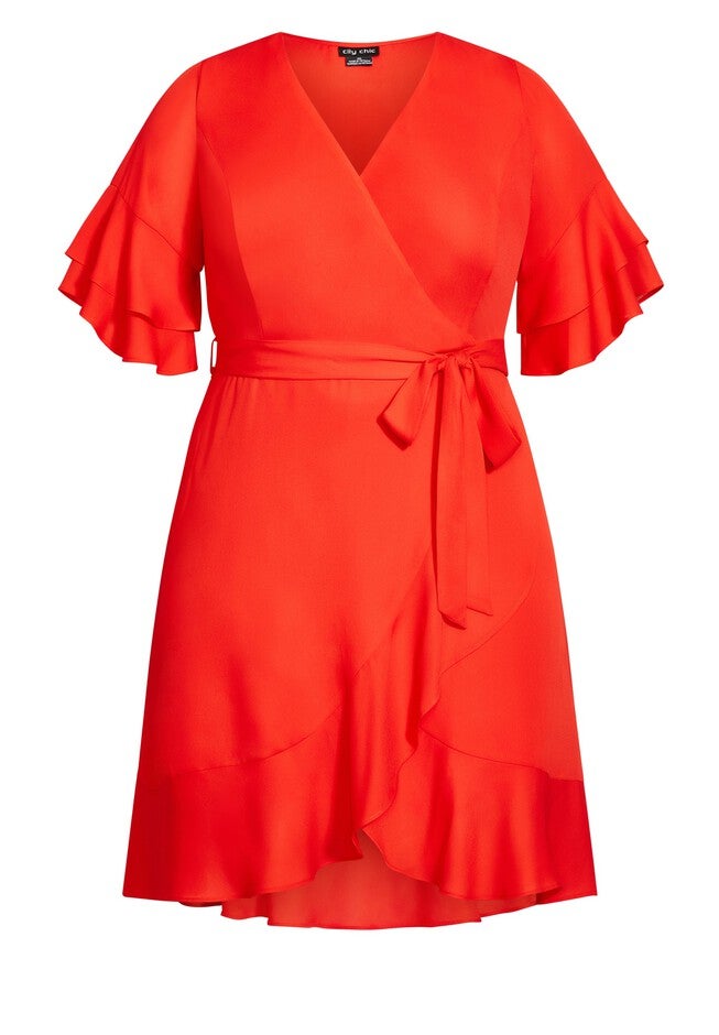 Isabella Dress - tigerlily, ORANGE, alternate image number null