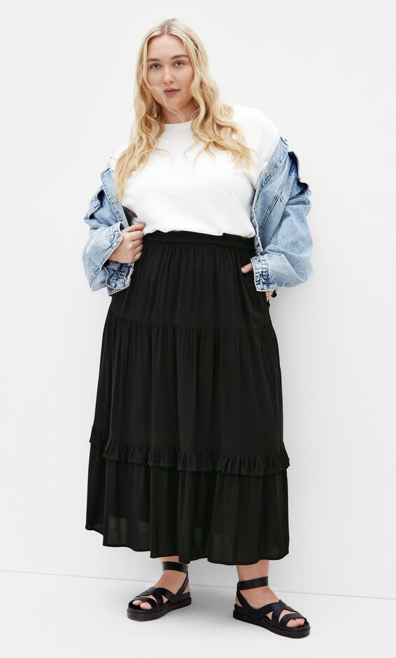 Devine Beauty Plain Skirt - black, BLACK, hi-res image number null