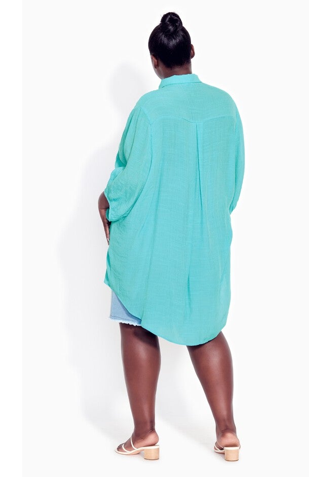 Renata Longline Shirt, TURQUOISE, alternate image number null