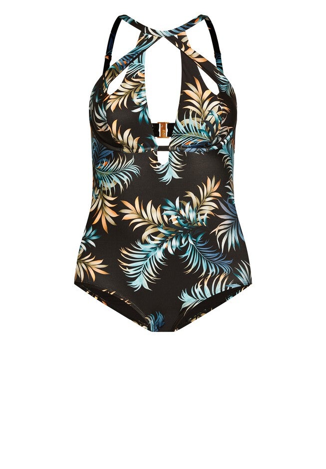 Cancun Underwire Print 1 Piece - black, BLACK, alternate image number null