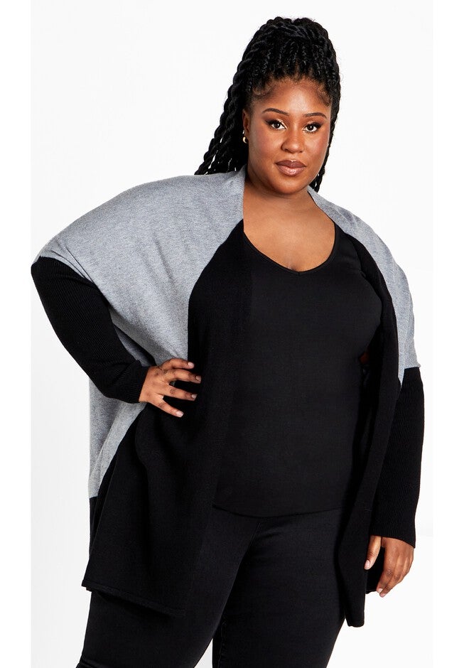 Splice It Cardigan, BLACK CHARCOAL, hi-res image number null