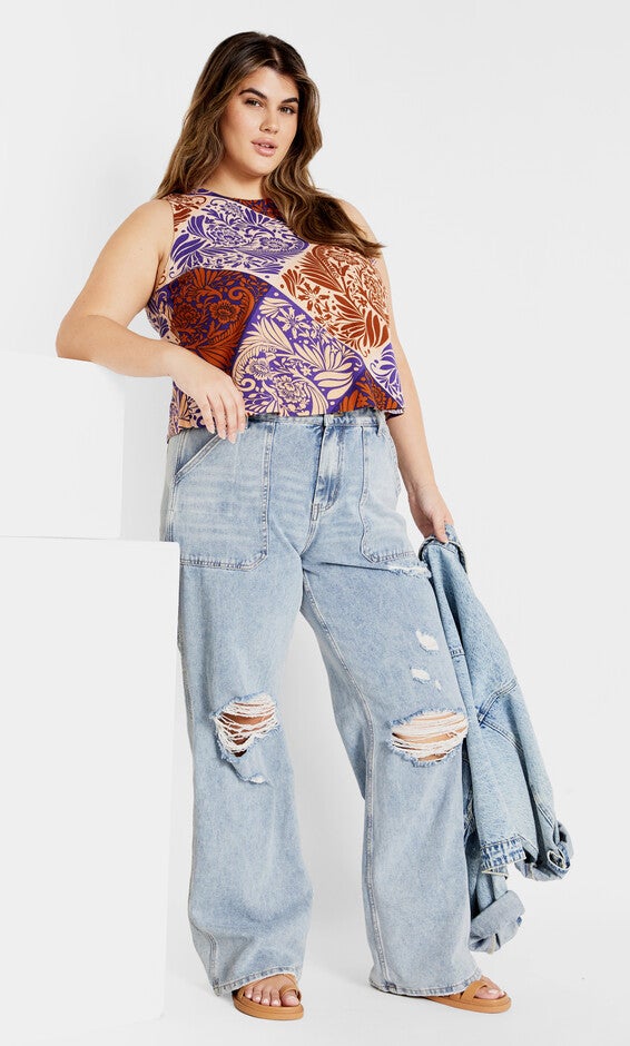Amara Print Top - tan, NAXOS, alternate image number null